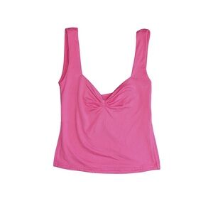 Hot Pink Ruched Crop Top